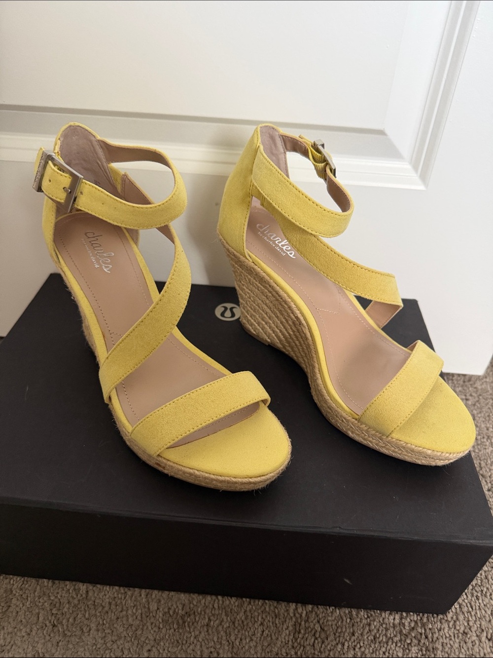 Charles by Charles David Yellow Espadrille Wedge Sandals